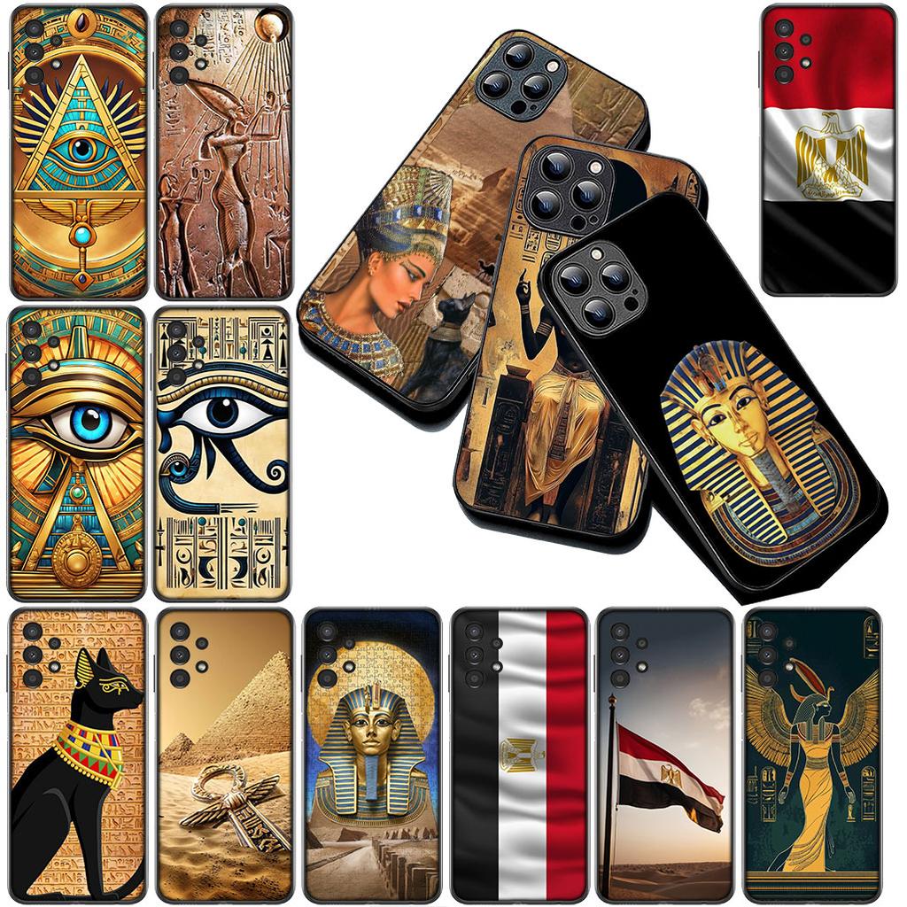 Egypt Nefertiti Anubis Ankh Kemet Pharaoh Flag Cover for Motorola Moto G06 G86 G57 G14 G34 G24 A54 G15 G17 Power G77 G87 Case