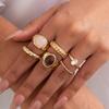 6pcs/Set French Minimalist Design Metal Vintage Ring Set for Women Boho Irregular Zircon Ring Party Jewelry Accessories