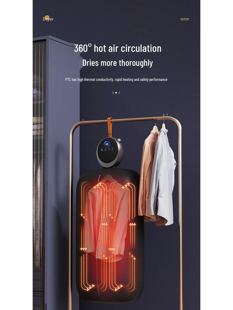 Mini Fast-Drying Household Clothes Dryer with Sterilization & Odor Removal