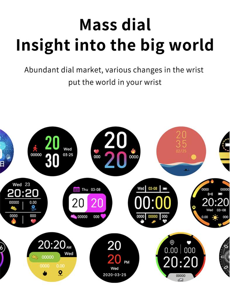 New Good Smart Watch Men Full Touch Screen Sport Fitness Watch IP67 Waterproof Blood Pressure Bluetooth Watches 220mAh Battery
