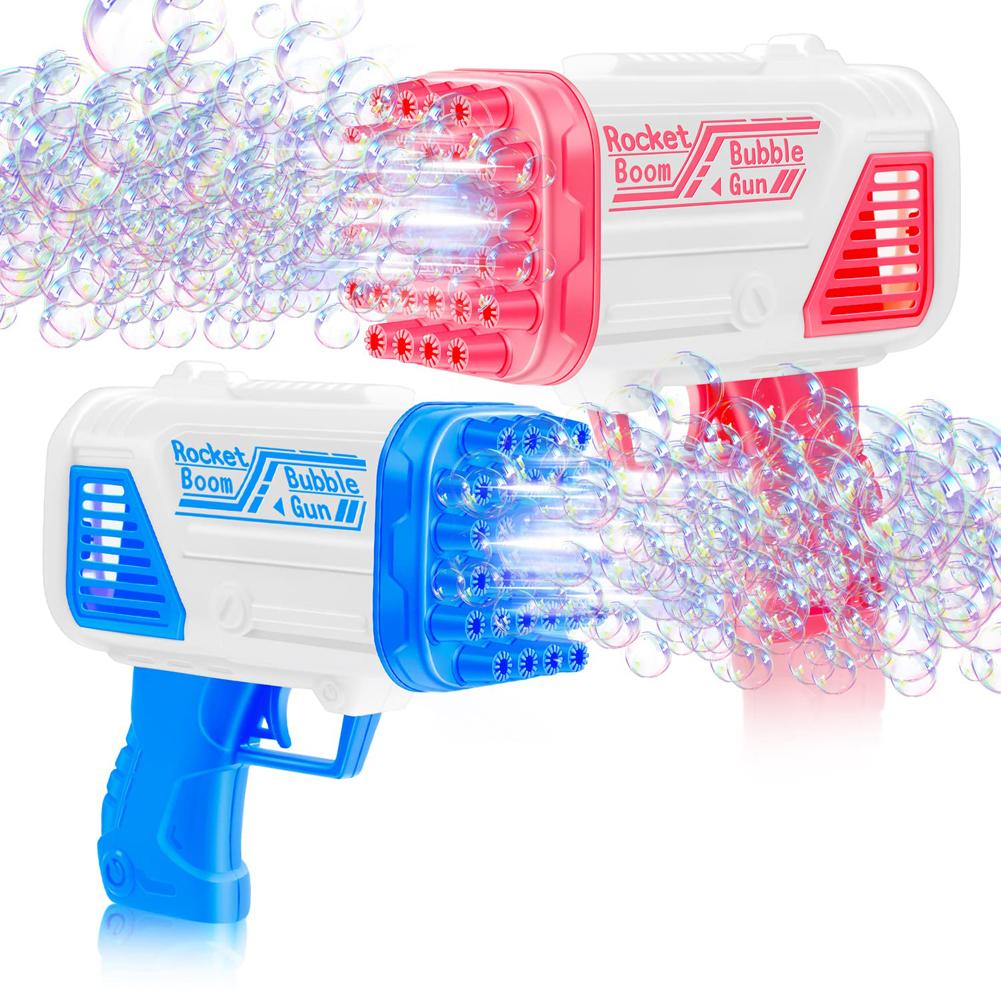 

2pcs Bubble Gun Children s Toy Electric Automatic Soap Rocket Bubble Machine Outdoor Wedding Party Toy LED Light Birthday Gift