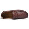Handmade Men Comfortable Leather Driving Shoes Men's Slip-On Bean Bean Shoes Breathable round Toe Casual Walking Shoes