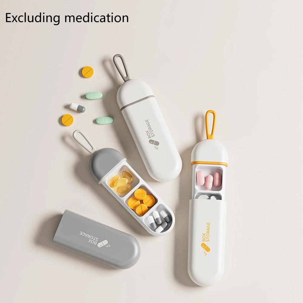 Portable Colorful 3 Spaces Medicine Case Health Care Container Case Pill Box Splitters Travel Pill Box Tiny Box Easy to Carry