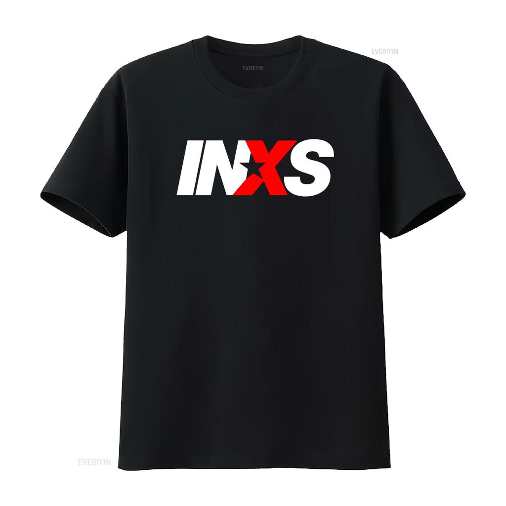 INXS Band Logo T SHIRT for Men and Women Available in Sizes S M L XL XXL Classic Black White Colours vintage Washed Unisex