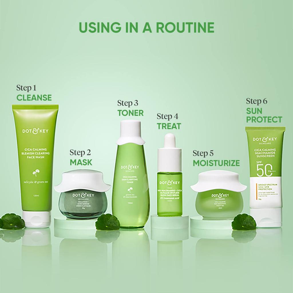 Dot & Key Pollution Acne Defense Grüne Tonerde Maske 85g | Entgiftende Gesichtsmaske für fettige & zu Akne neigende Haut