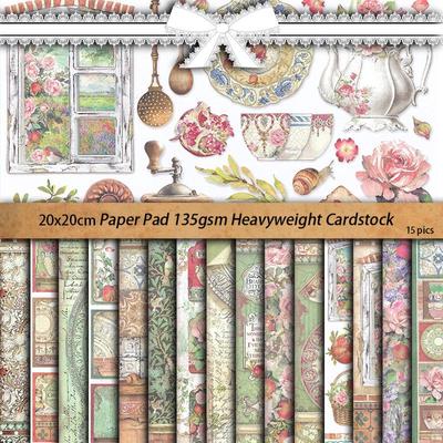 Granada Foldable Journal Paper: 15 Sheets of Grid Background DIY Stickers