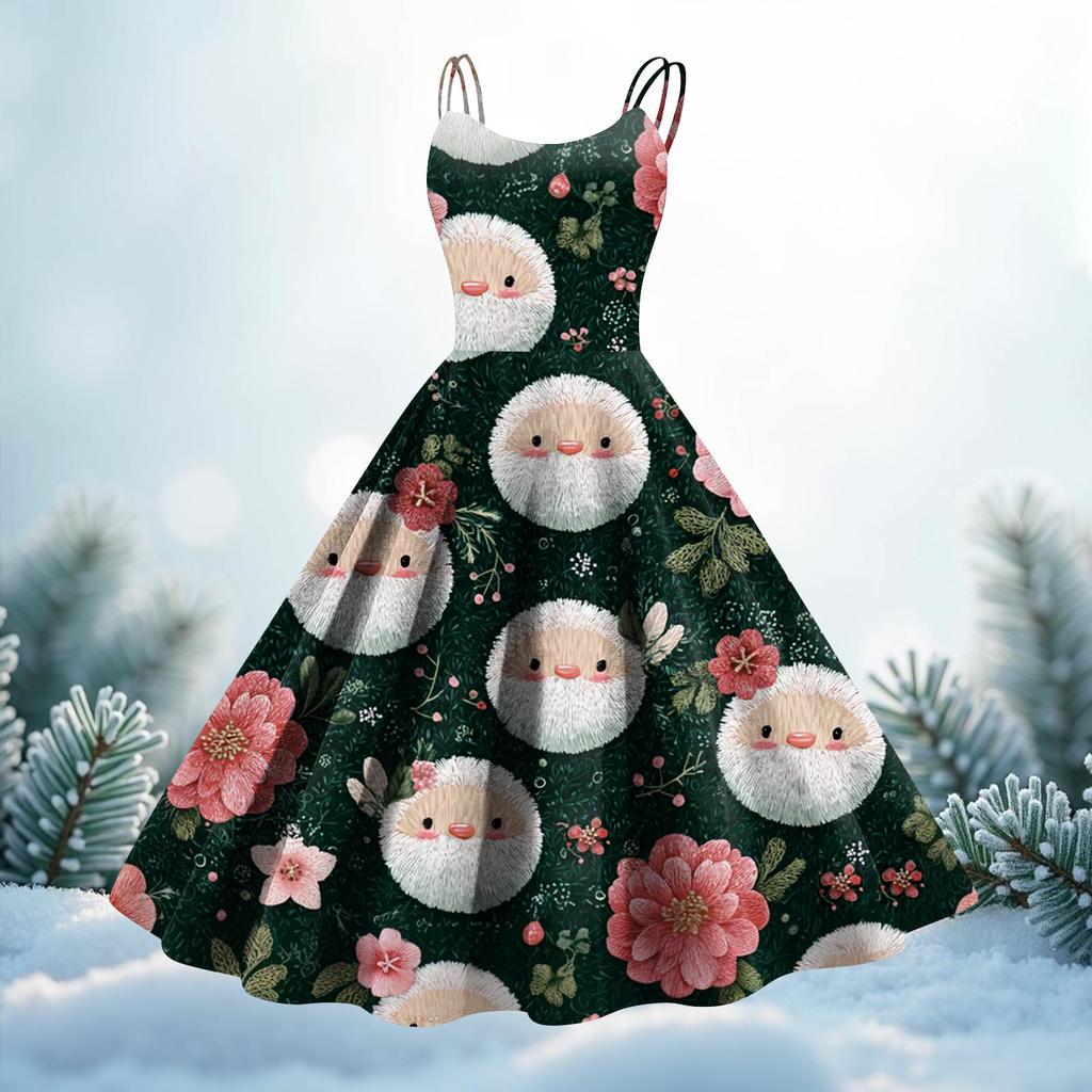 Women's Print Sexy Off-The-Shoulder Punk Vintage Dress