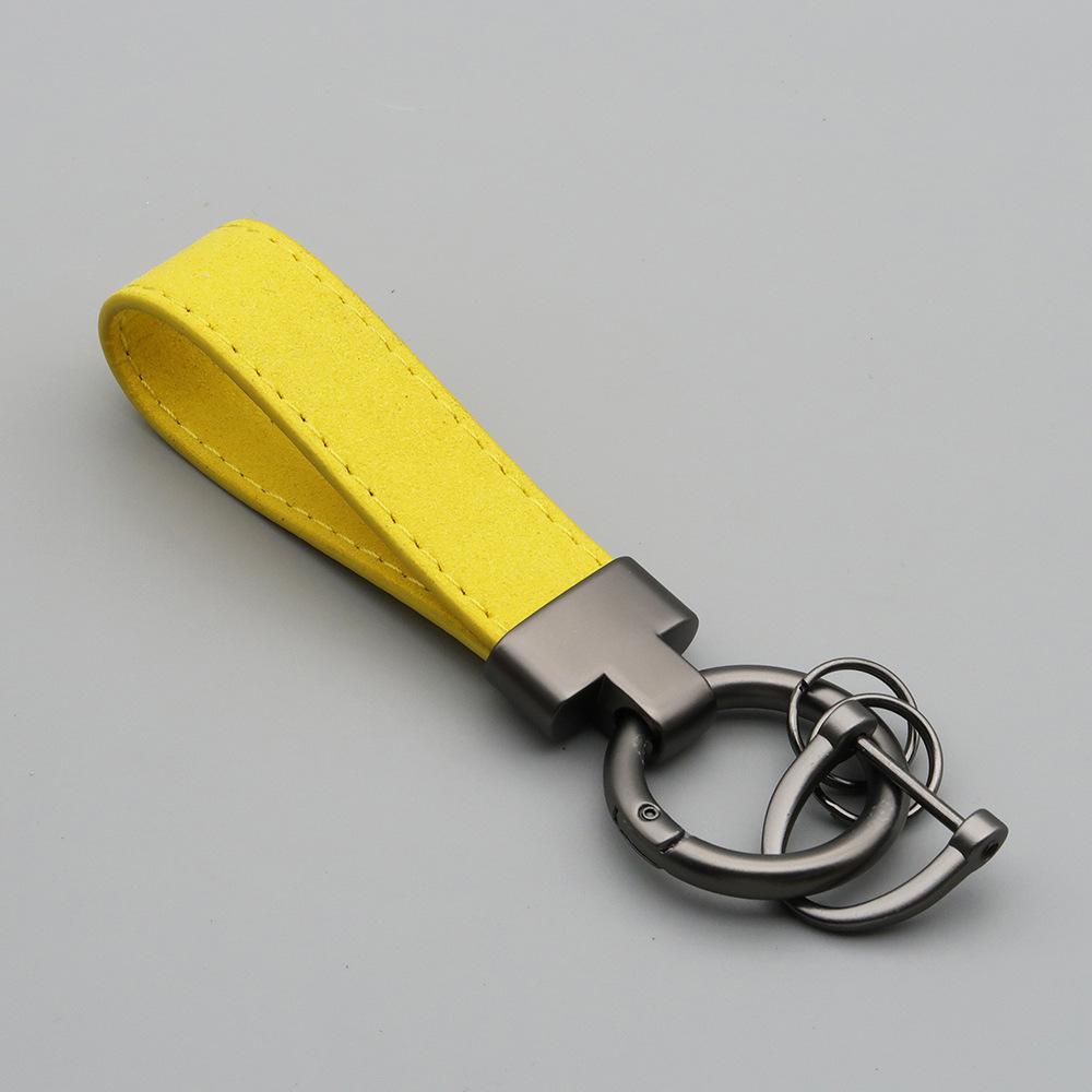 Laser Custom Logo Keyring Box Set Gift Personalized Name Number T Buckle Suede Leather Keychain Bag Car Key Chain Men’s Women‘s