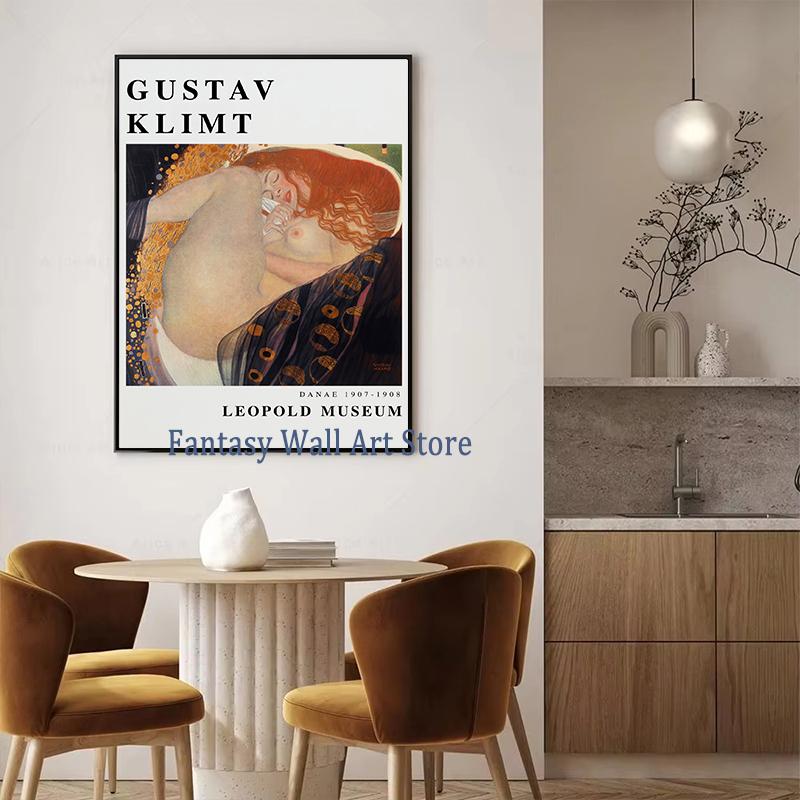 Klimt and Schiele Art Exhibition Print Gustav Klimt Vintage Garden Art Print Egon Schiele Women Famous Painting Decor Canvas Art