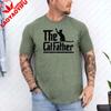 Retro The CatFather Shirt Funny Cat Owner Gift Cat Dad TShirt OdfatherInspired Distressed Typography Casual Unisexs Cotton Tee