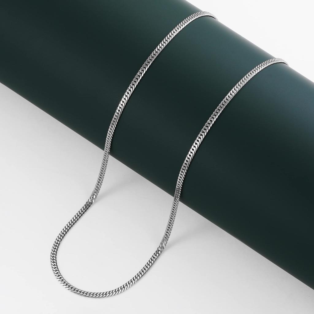 Speranza Platinum 850 Curb Chain Folding Choice of Certified by the Japan Platinum Chain Necklace, 6-Sided Double, 11g, 50cm, Chain, Pt850, Mint,