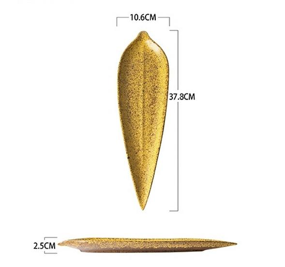 Japanese Leaf Long Plate for Sushi and Snacks