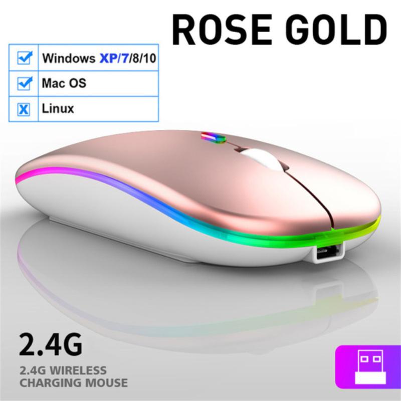 2,4g Drahtlose Maus USB Aufladbare Bluetooth-kompatibel Rgb Stille Ergonomische Maus Mit Hintergrundbeleuchtung