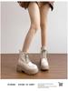 Fashion British-style round-toed, thick-heeled, thick-soled height-increasing ankle boots 2025 autumn/winter new fashion women's boots