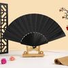 Glitter Powder Folding Fan Hand Held Fan with Plastic Ribs Portable Summer Fan Decoration Dance Performance Props Party Accessories