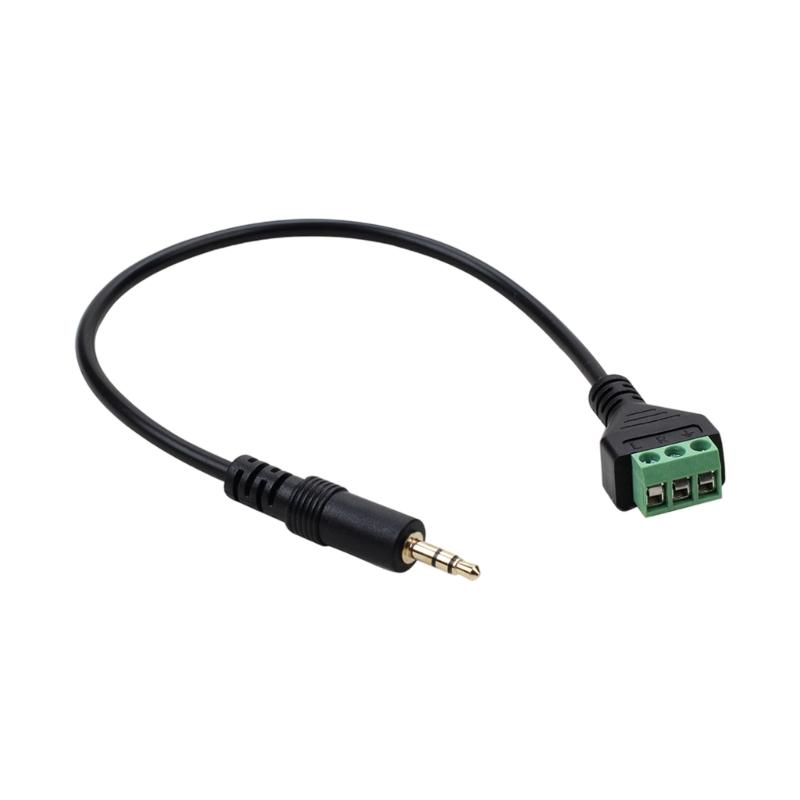 3.5mm Stereo Sound Male Jacks To 3 Pin AV Screw Terminals Adapters Cable With Gold Plateds Connectors 30cm