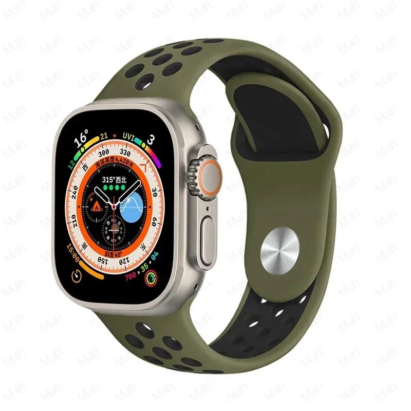 Sportarmbänder für Apple Watch Series 10 42mm 46mm Armband ultra 2 49mm 40mm-44mm 45mm 41mm Silikonarmband iwatch 10 9 8 7 6 SE 5 4 3