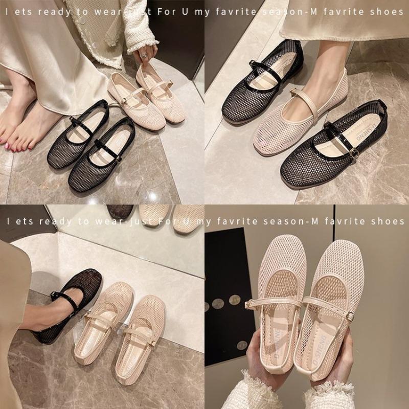 Large-sized Casual Single-shoe Women's 2025 Summer New Mesh One-strap Breathable Mesh Sandals for Women