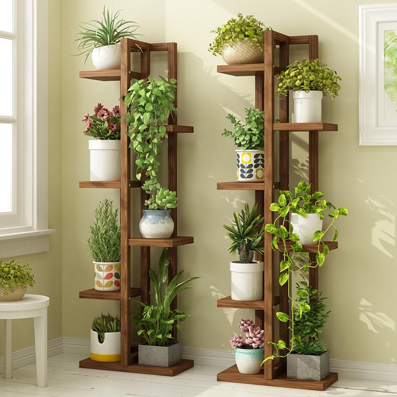 Solid Wood Plant Stand: Floor-Standing Flower Pot Holder for Balcony, Living Room, or Outdoor Space