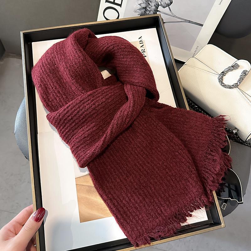 Unisex Grey Wool Blend Knit Snood Scarf for Winter Warmth