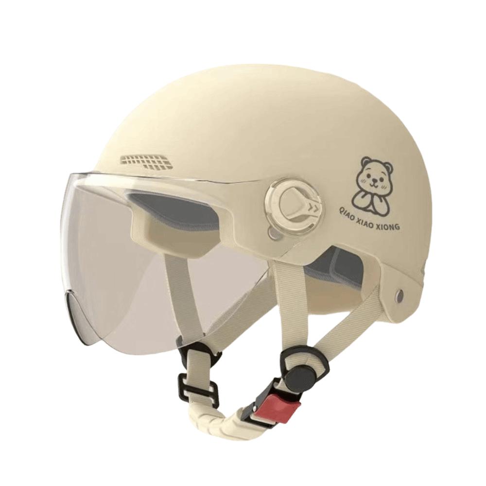 Cartoon Bear Electric Bicycle Helmet With Goggles Universal Half Helmet  Universal