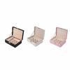 2 Layer Leather Jewelry Organizer with Lock Jewelry Display Case  for Necklace Rings Earrings