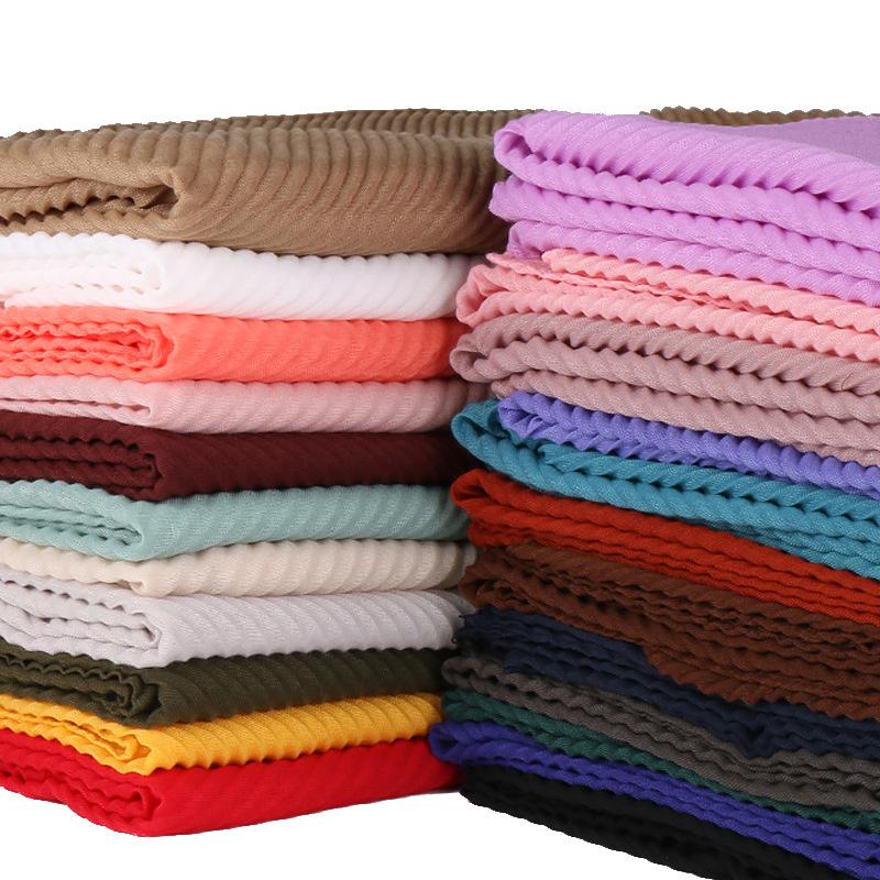 New Crinkle Cotton Scarf Head Hijab Wrap Solid Women Plain Shawls Foulard Femme Lady Headband Muslim Hijabs Store