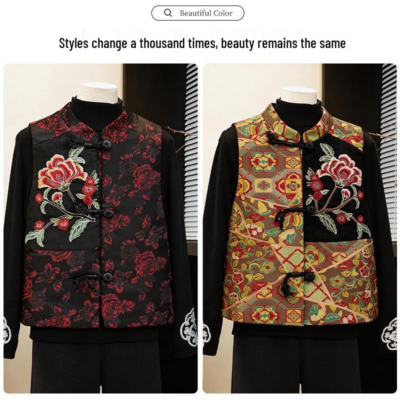 Mother's Day 2026 Elegant Tang Suit Vest for Middle-Aged Women