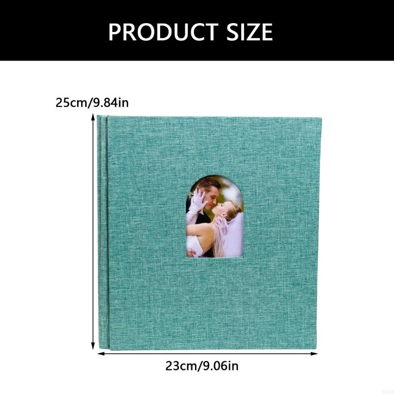 62KD Arch Design Photo Album With 40 Pockets Thick Cardboards Pages Writing Space