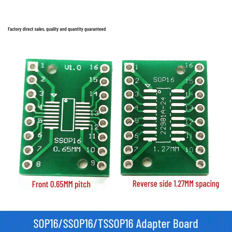 SOP8 SMD To DIP Adapter Board with SSOP8/TSSOP8 Compatibility, 0.65/1.27mm Pitch, Includes Pin Headers