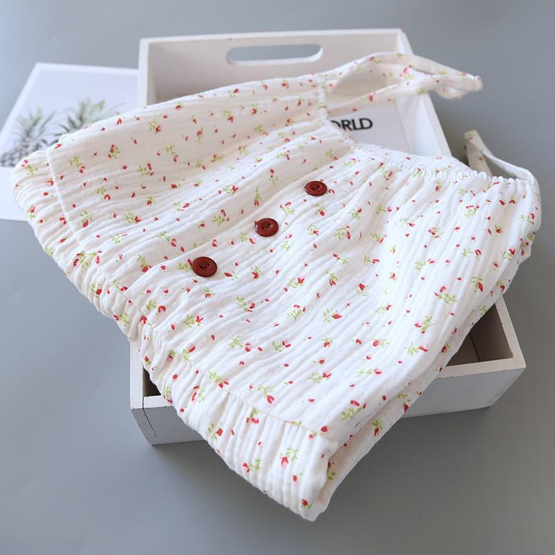 Women's Cotton Crepe Nightgown: Comfortable, Sweat-Absorbent, Spaghetti Strap, Loose Long Dress Pajamas