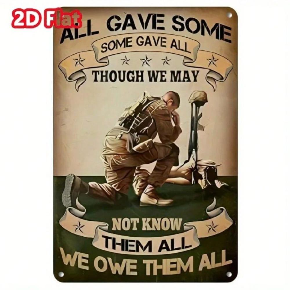 Placca in Latta Tutti Hanno Dato Qualcosa Alcuni Hanno Dato Tutto Decorazione Murale Vintage Esercito Poster Metallico