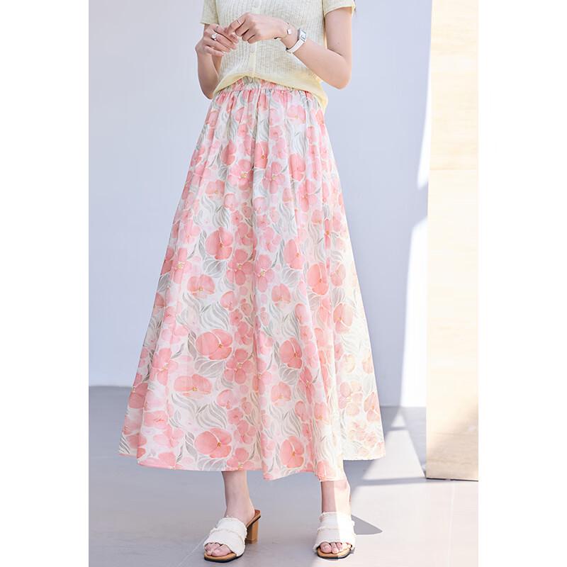 VICTORIA&VERA Monet Water Lily Print A-Line Midi Skirt