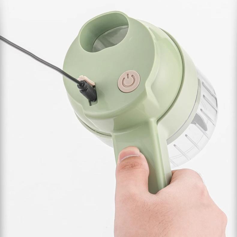 Multifunctional Chopping Machine for Chili, Scallion Rings, Ginger Paste, Garlic Slices, and More - Electric Garlic Mincer