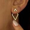 1Pair Retro Minimalist Geometric Triangles Stud Earrings For Women Girls  Versatile Earrings Jewelry Accessories Gifts