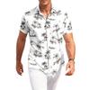 Camisa Casual de Hombre de Corte Holgado con Estampado Hawaiano de Manga Corta, Cuello Abotonado, Ligera, Camisa de Verano para la Playa, para Actividades al Aire Libre
