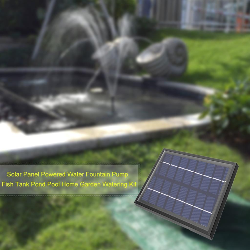 Solar Panel Powered Water Fountain Pump Fish Tank Pond Pool Home Garden Watering Kit