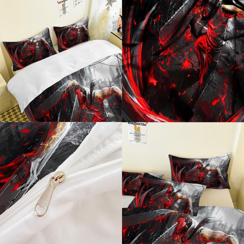 Animation Series 3D Digital Printing Three-Piece Bedding Kit Bed Sheet Quilt Cover