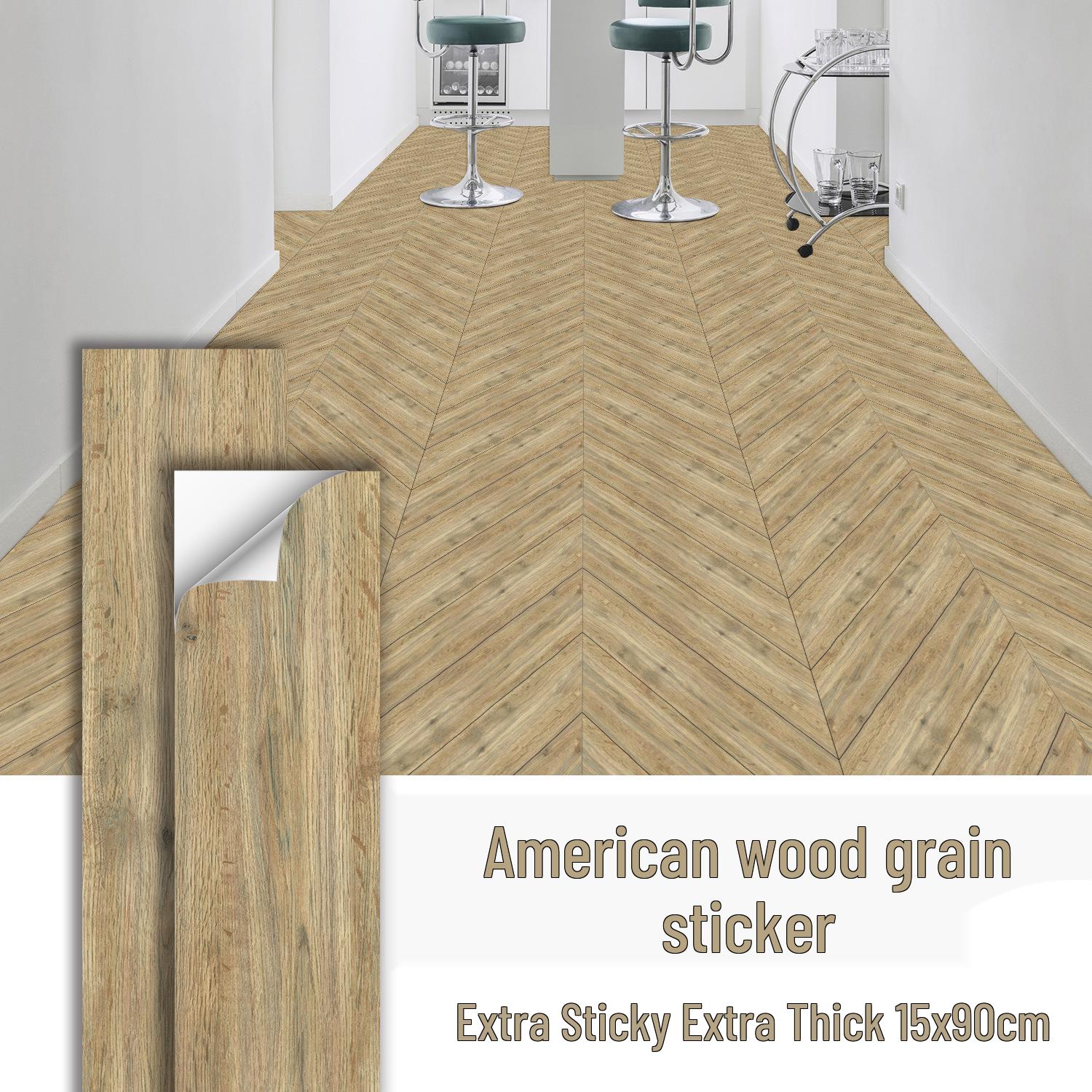 

Водонепроницаемые матовые напольные наклейки под дерево - Утолщенные самоклеящиеся, устойчивые к пятнам, декоративные для кухни и спальни 15x90cm, 10 Sheets