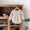 Ins 2025 Autumn New Style Baby Boys and Girls Hollow-Out Knit Long-Sleeve Romper Versatile All-Cotton Jumpsuit
