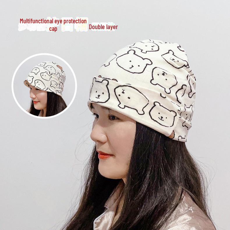 Lovely Tao Double-Layer Windproof Postpartum Hat - Warm & High-Elastic Cotton Head Protection for Pregnant Women