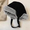 Women S Suede Earflap Hat Outdoor Casual Warm Plush Hat
