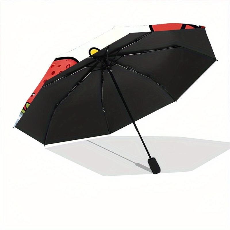 1pc Strawberry HelloKitty Automatic Folding Umbrella with 8-Rib Compact & Lightweight Design, Self-Opening/ Closing001