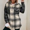 Women's Winter Casual Loose Grinding Wool Plaid Shirt Plush Plaid Shirt Jacket