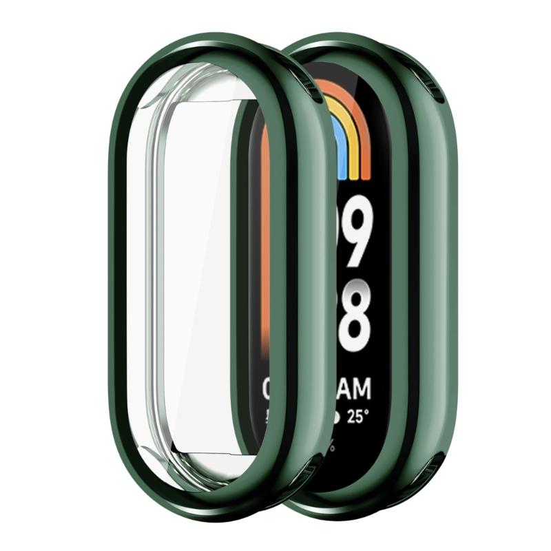 Soft TPU Screen Protector Housing Compatible for Mi-Band 8 Scratched Resistant Protective Cover Bumper-Shell Shockproof