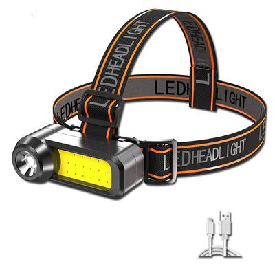 Super jasna latarka czołowa COB LED dalekiego zasięgu reflektor ładowany na usb użyj 18650 baterii wodoodporna lampa czołowa przenośna lampa czołowa