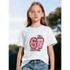 European sizes Pink Heart-Patterned Number 67 T-Shirt for Girls and Boys - Comfortable Casual Round-neck Design