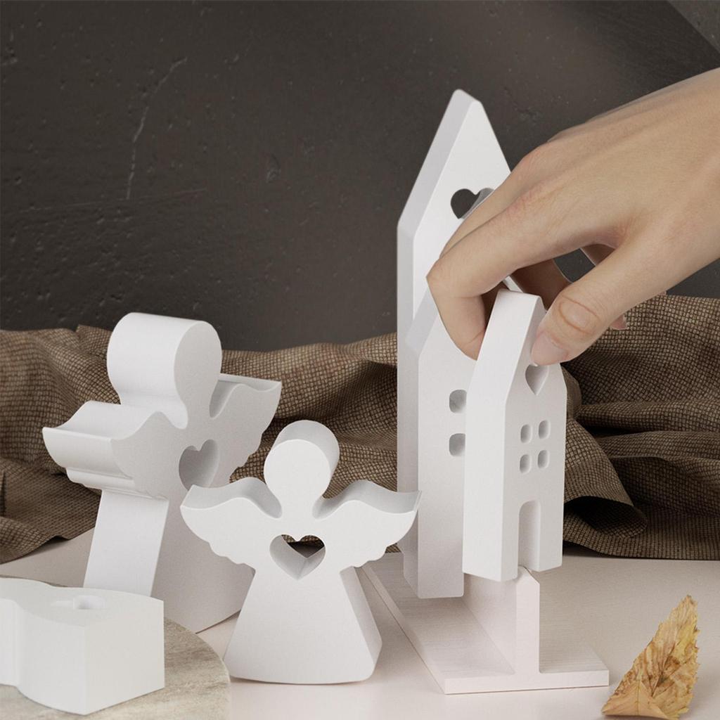 Crystal glue diy Epoxy resin three-dimensional ornaments easter stereo cute angel gypsum candle ornaments silicone mold