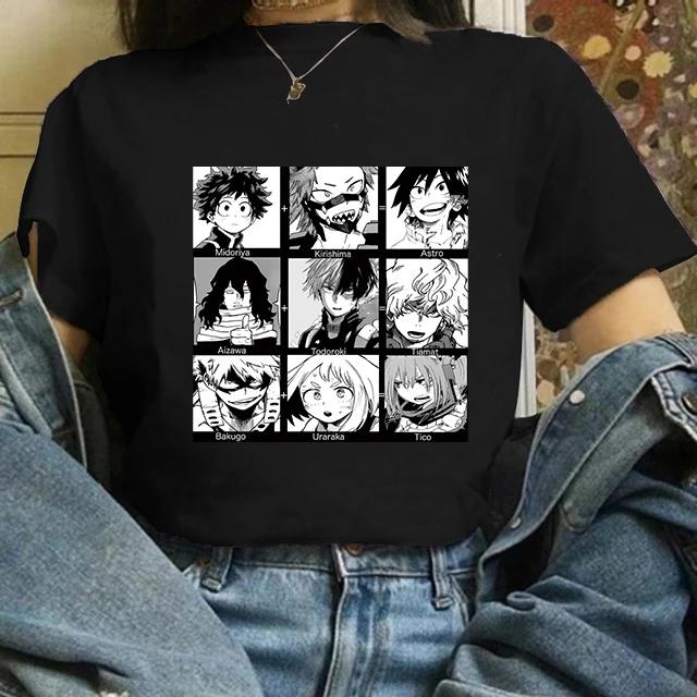 Manga Cute My Hero Academia Anime T Shirt Women Boku No Hero Academia T-shirt Bakugou Himiko Toga Tees Anime Deku Tshirt