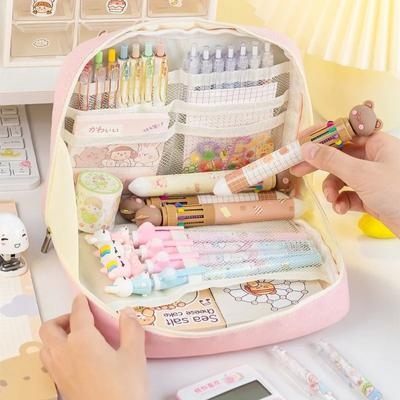 1PCS Super Large Capacity Canvas Pencil Case, Kawaii Pen Box, High Quality Cosmetic Bag, Office Supplies  School Stationery
